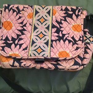 Vera Bradley Pink, Orange & Navy Quilted Crossbody